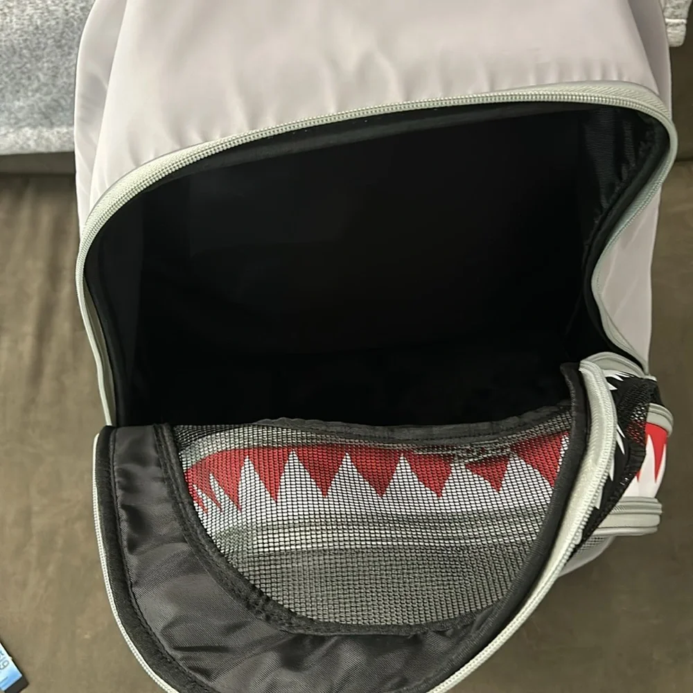 shark face printed graphic unique style carrier backpack